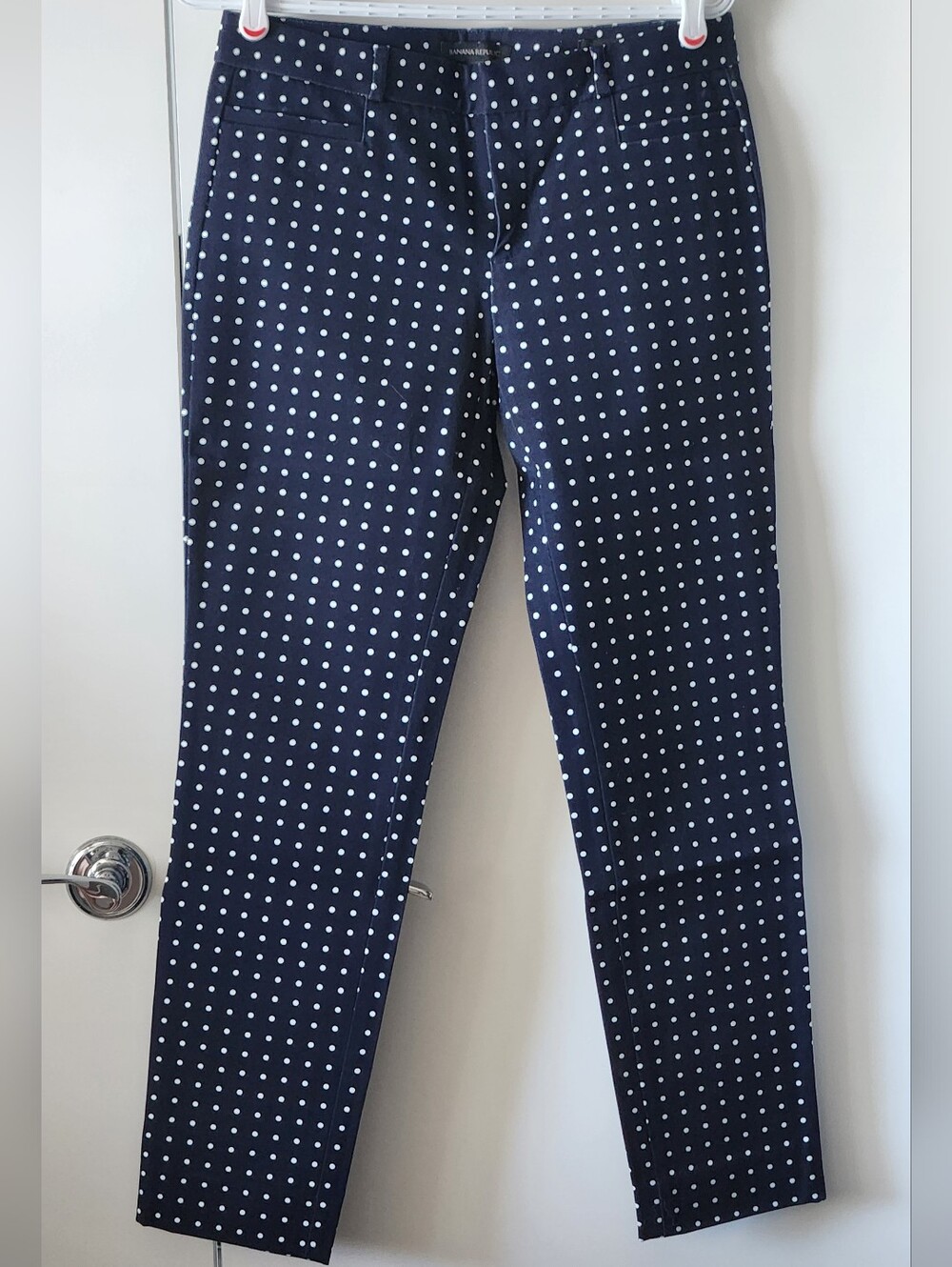 Banana Republic Navy and White Polka Dot Pants